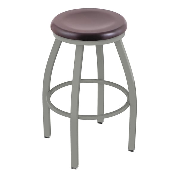 36" Swivel X-Tall Bar Stool, Nickel Finish, Dark Cherry Maple Seat